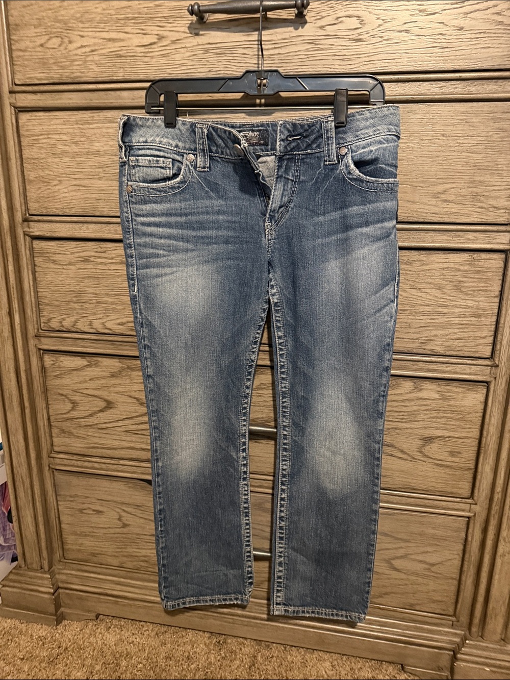 Silver Jeans Medium Blue Straight Leg Denim